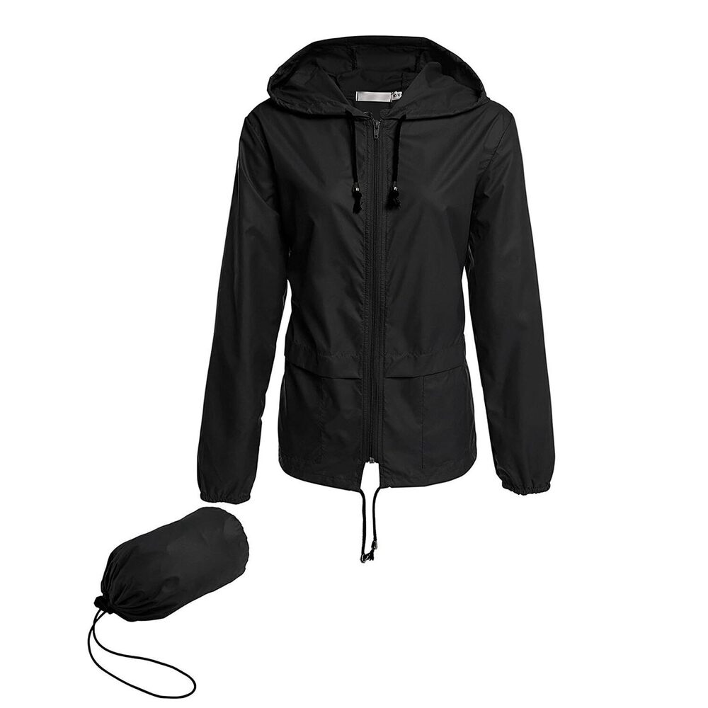 Lightweight Raincoat Women's Waterproof Windbreaker Packable Outdoor